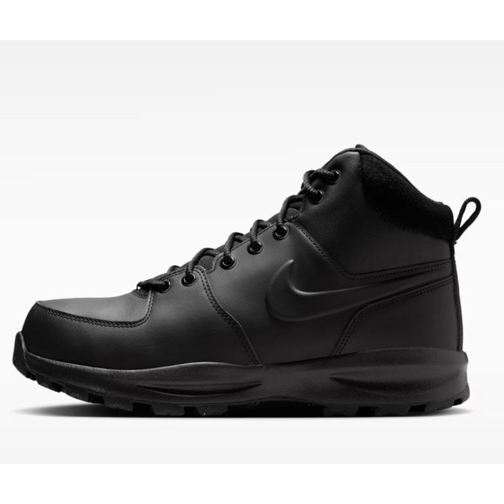 Nike Manoa Leather Boots Triple Black Kids Youth Size‎ 4Y Hiking Boots